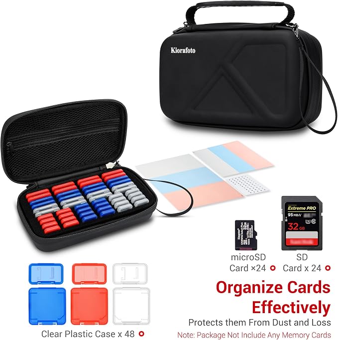 EVA PU Memory Card Case with 48PCS Clear Plastic Memory Card Holder - Image 2