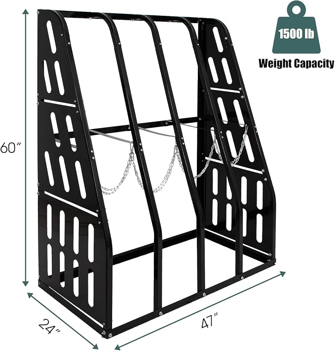 Vertical Bar Rack 1500 LB Capacity, 4 Bays Storage Rack 47" W x 24" D x 60" H - Image 4