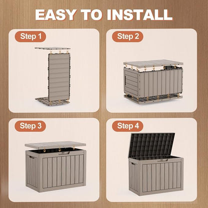 EFU Outdoor Storage Box 60 Gallon Deck Box Lockable UV Resistance Waterproof - Image 7