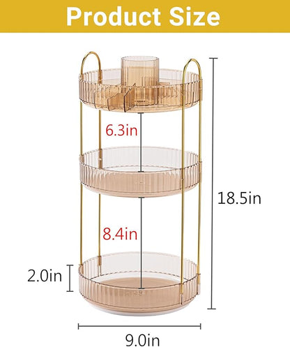 360 Rotating Makeup Organizer, 3 Tier Large Capacity Make Up Organizers and - Image 4