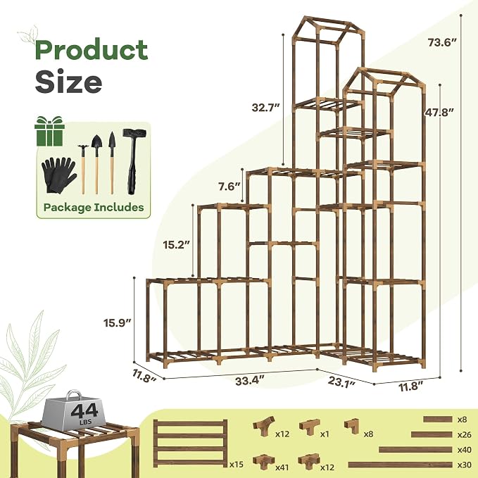 EnHomee 73.6" H Plant Stand Indoor Outdoor Tall Plant Shelf - Image 5