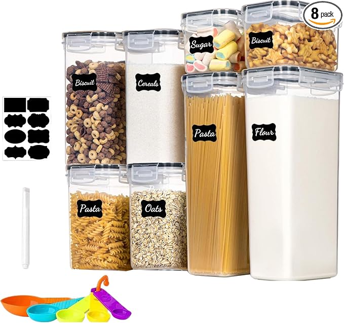 8 Pack Airtight Food Storage Containers by stusgo