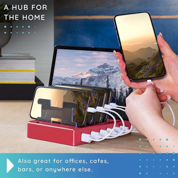 Charging Station for Multiple Devices – 6-Port USB Charging Dock for Apple & - Image 5