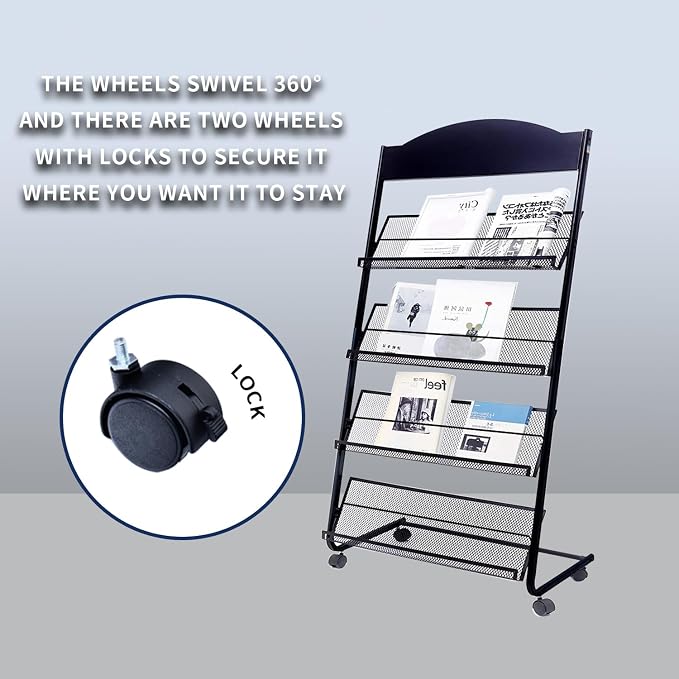 Floor Standing Magazine Rack, The Wheels - Image 4