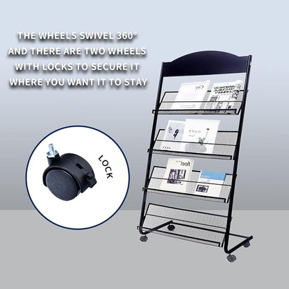 Floor Standing Magazine Rack, The Wheels - Image 4