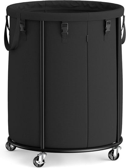 SONGMICS Laundry Basket with Wheels, Rolling Laundry Hamper with Steel Frame by Unknown