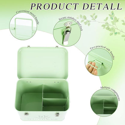 20 Slots Seed Storage Box with 3 Dividers, Metal Seed Storage Organizer Saving - Image 4