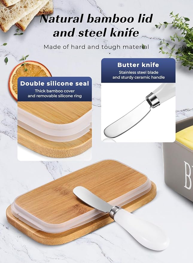 Butter Dish with Lid: Large Butter Container - Image 5