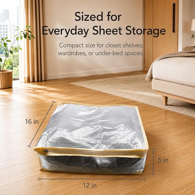 Clear Bed Sheet Organizer Bags, 3 Pack Sheet Storage Bags - Image 5