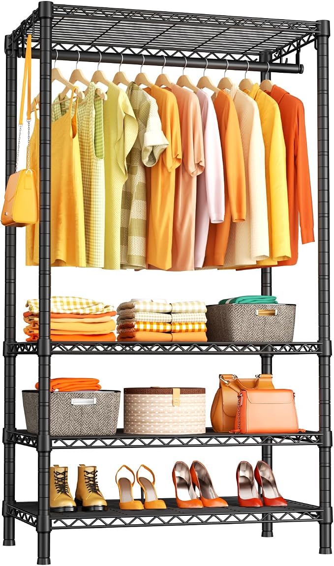 Ulif H4 Portable Closets, 4-Tier Metal Clothes Garment Rack by Ulif