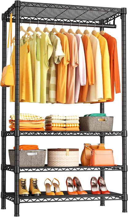 Ulif H4 Portable Closets, 4-Tier Metal Clothes Garment Rack by Ulif