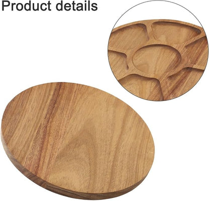 Wood Serving Tray with Compartments - Image 9