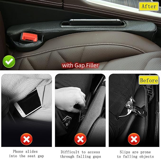 DEEYOTA 2 Pack Car Seat Gap Filler Organizer - Image 6