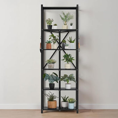 VEVOR 6-Tier Foldable Storage Shelf, 24W x 12D x 72H Inch Folding Metal Rack - Image 2