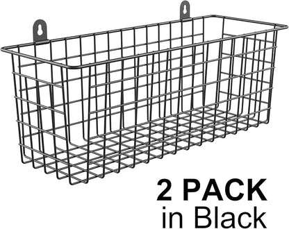 MaraFansie Wire Basket 2-Pack Hanging Wall Organizer Cabinet Storage Basket - Image 7