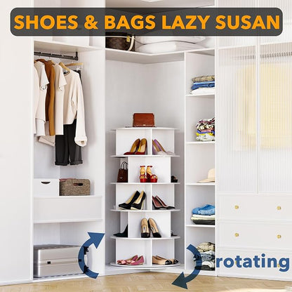 SpaceAid Cross Style 5-Tier Rotating Shoe Organizer, Spinning Shoe Rack Tower - Image 4