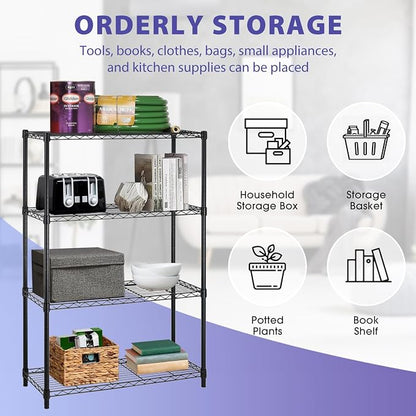 PayLessHere | 4-Tier Wire Shelf | 36"x14"x54" | Black | Adjustable Racks | - Image 6