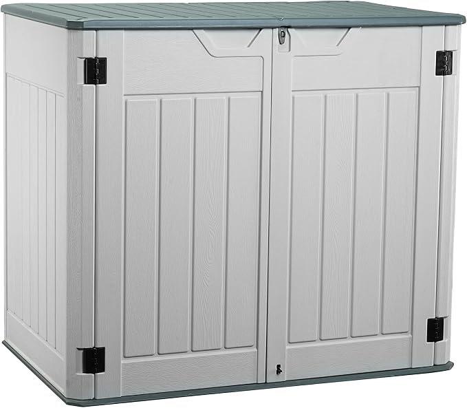 EHHLY Horizontal Resin Storage Shed, 47 Cuft Garden Tool Sheds & Outdoor Storage by EHHLY