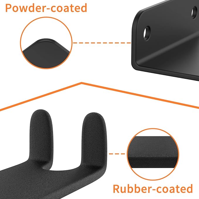 WALMANN 2 Pack Bike Pedal Hanger Wall Mount, Heavy Duty Horizontal Bike Rack - Image 7