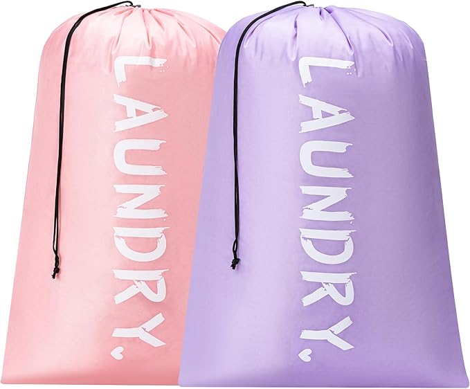 2 Pack XL Travel Laundry Bag, Machine Washable Dirty Clothes Organizer by Unknown