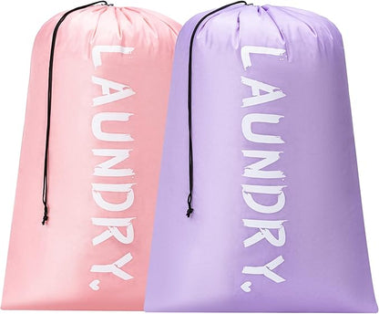 2 Pack XL Travel Laundry Bag, Machine Washable Dirty Clothes Organizer by Unknown