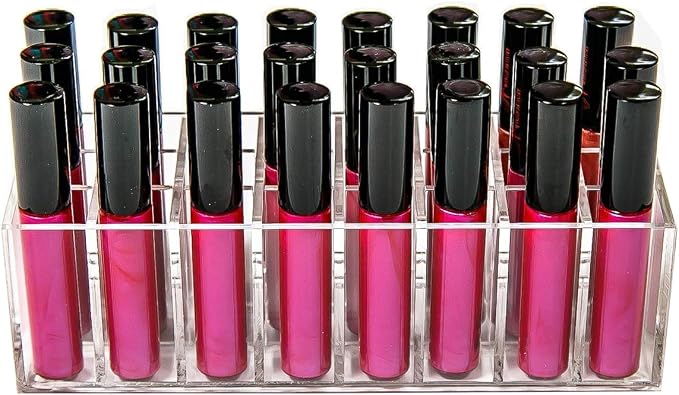 Acrylic Lip Gloss Holder Organizer, Lipstick Holder, 24 Slots Makeup Lip Gloss - Image 2