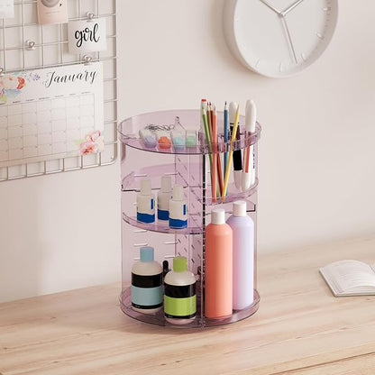 Rotating Makeup Organizer for Vanity, DIY Adjustable Tray Spinning Skincare - Image 7