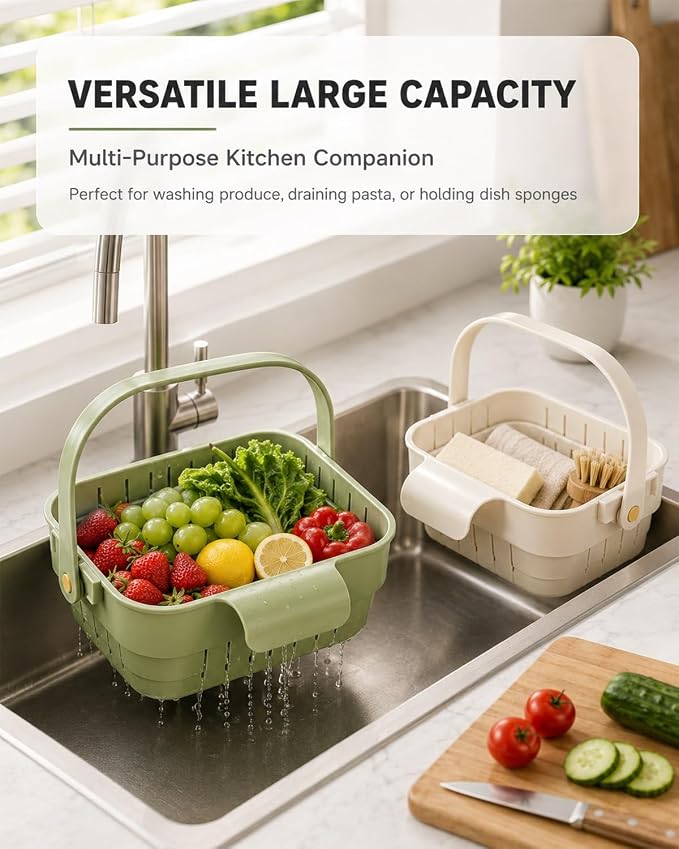 Multifunctional Foldable Hanging Sink Drain Basket Plastic Stretchable Kitchen - Image 5