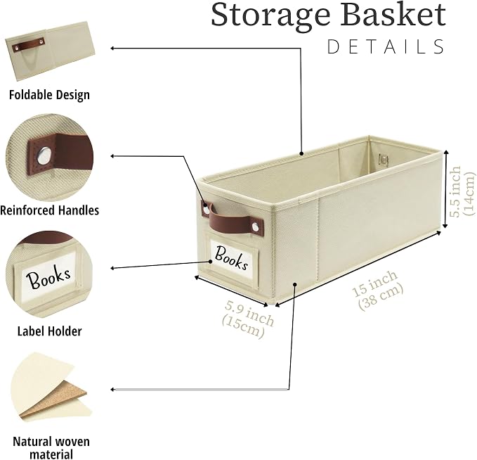 DECOMOMO Narrow Storage Bins, Small Basket - Image 9