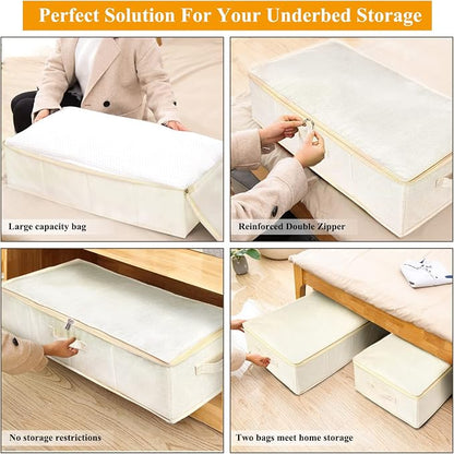 punemi Underbed Storage, 3 Pack Clothing Storage Bags W/Sturdy Handles - Image 9