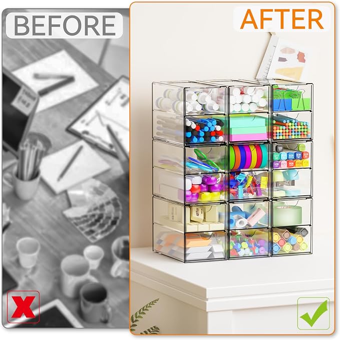 Yieach 9 Pack Small Acrylic Drawers - Image 6
