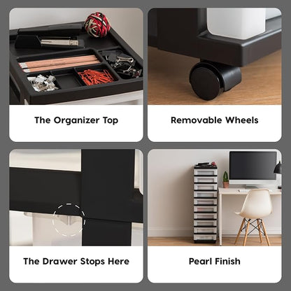 IRIS USA 10-Drawer Rolling Storage Cart, office essentials, classroom items - Image 8