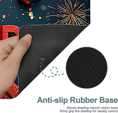 Happy New Year Gaming Mouse Pad 31.5"x11.8"Desk Mat Anti-Slip Rubber Base & - Image 3