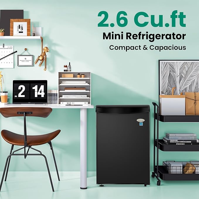 roomwell E-Star 2.6 Cu Ft Mini Fridge without Freezer - Image 5