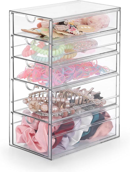 Hipiwe 5-Drawers Plastic Storage Organizer, Cosmetic Hair Tie Container - Image 9