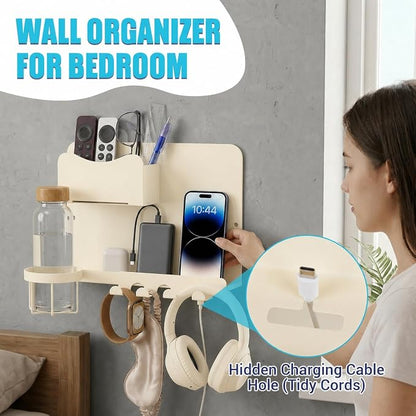 Floating Bedside Wall Shelf, Metal Bedside Wall Organizer - Image 5