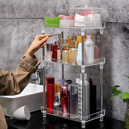 QIYUSHRY Bathroom Organizer Countertop Storage Clear 3 Tier Skincare Organizer - Image 3
