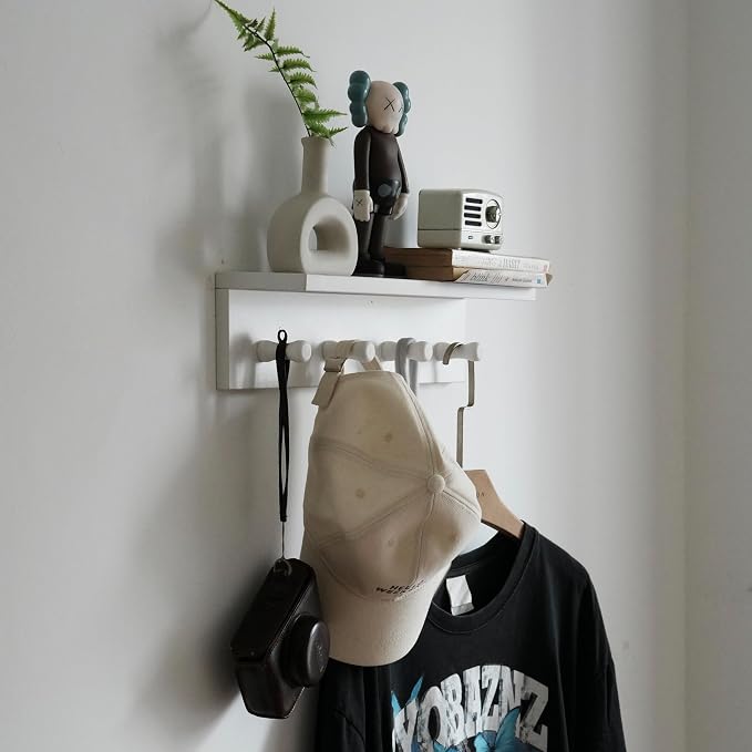 Entrance Coat Rack ，Coat Hooks, Wall-Mounted Wooden Hook Rack, Wall-Mounted - Image 6