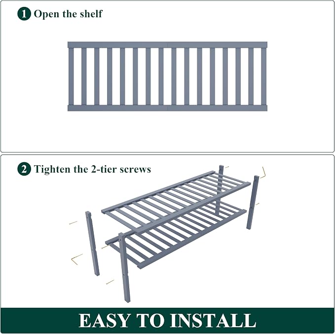 Smiry Bamboo Shoe Rack for Closet, 2 Tier Long Wooden Stackable Shoe Organizer - Image 7