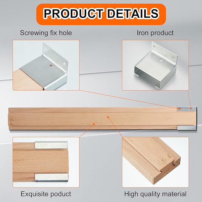 Maitys 4 Pcs 16 Inches Wooden Drawer Slides Bottom Mount Classic Center Guide - Image 2