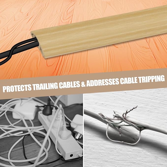 Floor Cord Cover Self Adhesive Cord Hider, 3.3FT Cable Management, Extension - Image 6