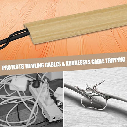 Floor Cord Cover Self Adhesive Cord Hider, 3.3FT Cable Management, Extension - Image 6