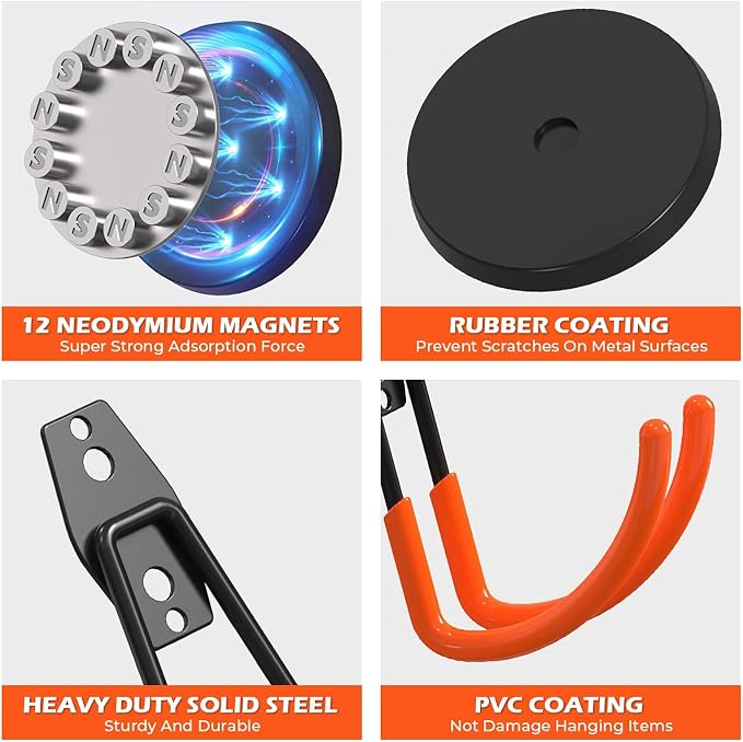 Extra Large Heavy Duty Magnetic Hooks - Image 2