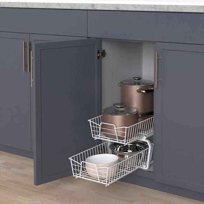 ClosetMaid 11 in. Pull Out Cabinet Organizer, 2 Tier, Heavy Duty, Slide Out - Image 4