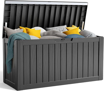 80 Gallon Resin Deck Box, Lockable Outdoor Storage Box by OutdoorLivingPerfected