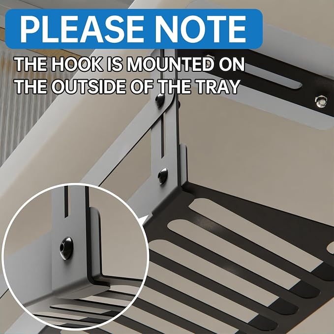 Under Desk Cable Management Tray, 17 in Metal Cable Tray Basket - Image 5