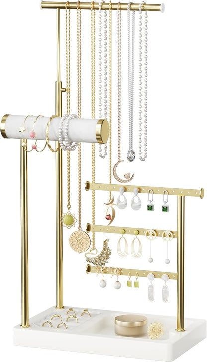 SZQINJI 5 Tier Jewelry Holder Organizer, Adjustable Height Jewelry Display by SZQINJI