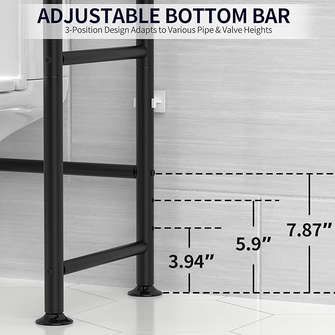 3-Tier Over The Toilet Storage, Freestanding Metal Bathroom Shelves, Space - Image 4