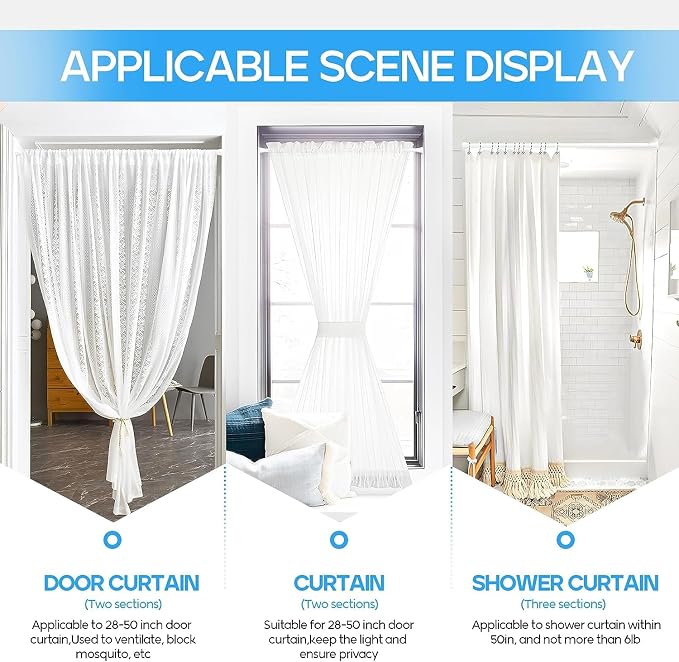 Tension Curtain Rod White 1PCS Tension Rods - Image 6