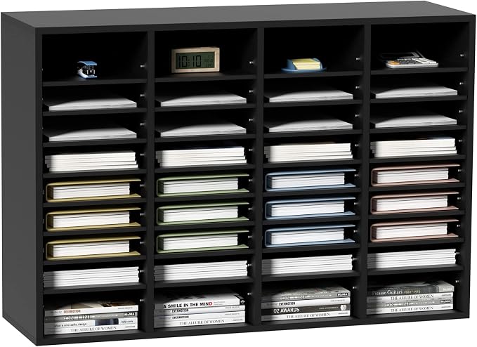 VEVOR Wood Literature Organizer, 36 Compartments, Mailboxes Slot by VEVOR